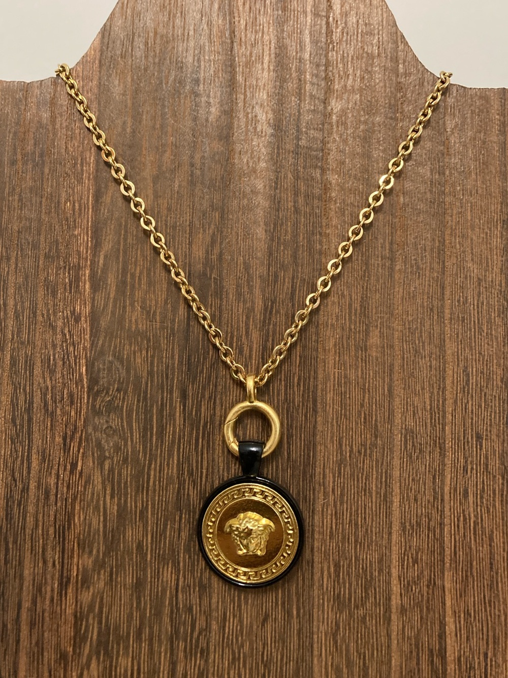 Versace Medusa Button Necklace Upcycled